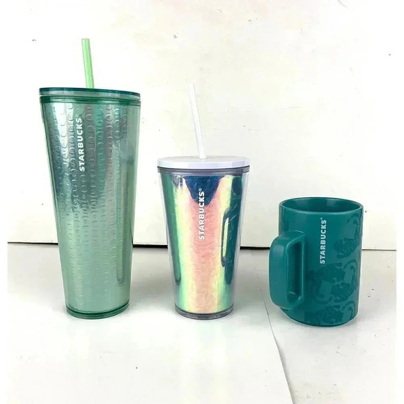 Lot of 3 Starbucks Embossed Tiger 12 oz Mug Holiday 16oz & 24 oz Tumbler - Picture 5 of 10